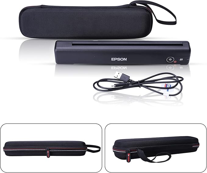 XANAD Hard Case for Epson Workforce ES-50 / ES-55R / ES-60W / ES-65WR / DS-30 / DS-70 / DS-80W Document Scanner (Case Only)