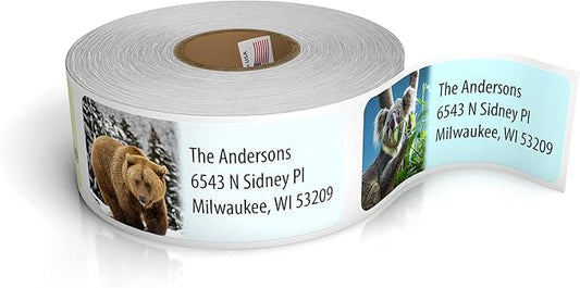 Customized Personalized Address Labels - Made in The USA by Kenco (Wild Animals, 500 Labels)