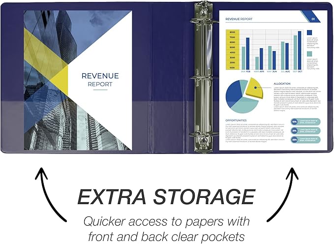 Samsill Durable 2 inch 3 Ring Binder, Made in USA, D Ring Binder, FSC 100% Recycled Chipboard, Marine Assortment, 4 Pack
