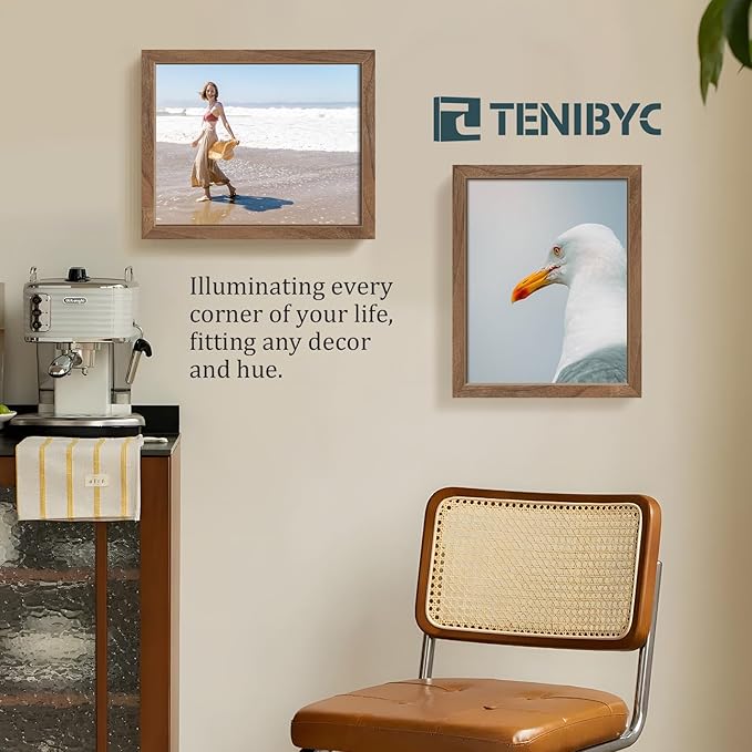 11x14 Walnut Picture Frame 3 Pack with HD Glass - Natural Brown, Solid Wood Poster Frame, Wall Gallery Frame