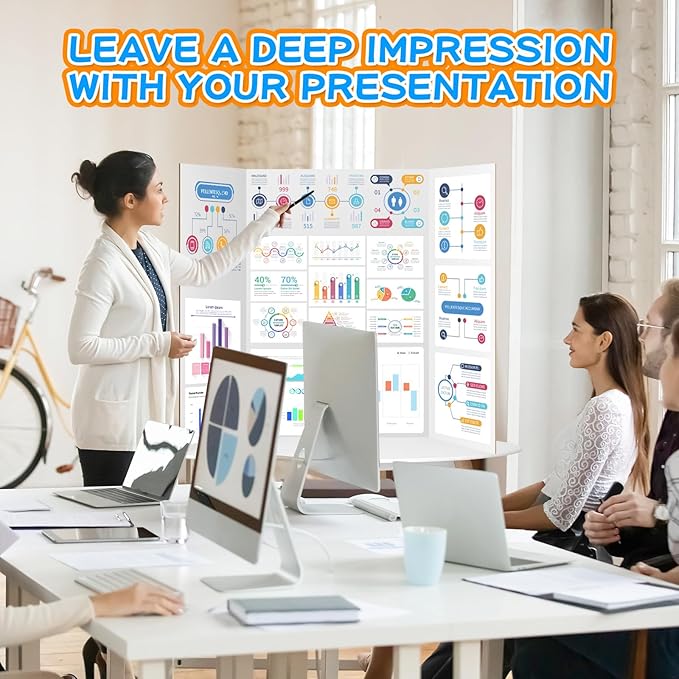 WinTS 18 PCS 36 x 48 Trifold Poster Board White Foldable Trifold Poster Boards Bulk for Science Fair,School Projects,Presentations,Exhibitions