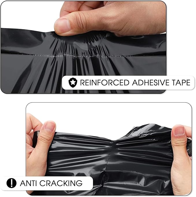 Metronic Poly Mailers 19x24 500PC Large Shipping Bags Envelopes Mailers with Self Adhesive Waterproof and Tear-Proof Postal Bags in Black