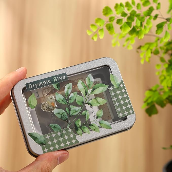 Botanical Leaf PET Stickers Set, 120PCS Transparent Plant Ephemera for Scrapbooking, Journaling, DIY Crafts, and Planner