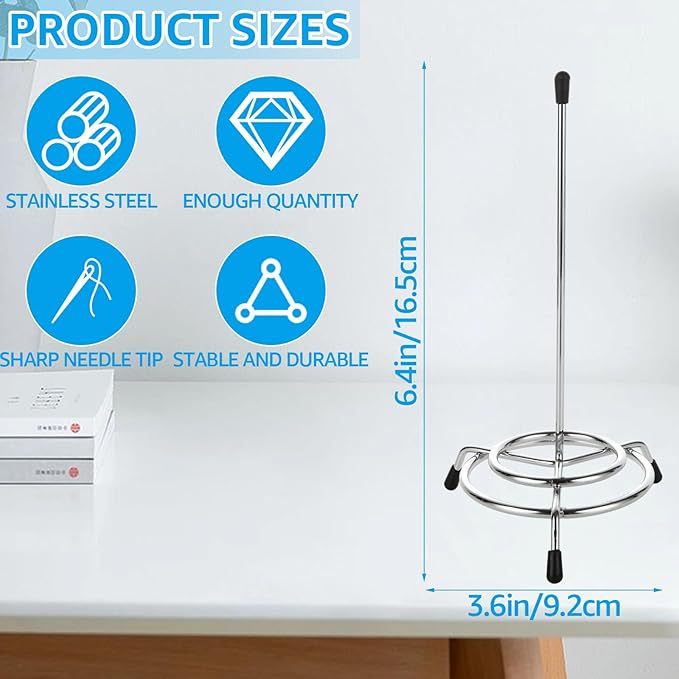 10PCS Receipt Holder Spike, 3.3x6.3 Inch Receipt Spike Ticket Stabber for Restaurant Office Home, Stainless Steel Bill Fork for Memo Food Order Paper Stand Supplies