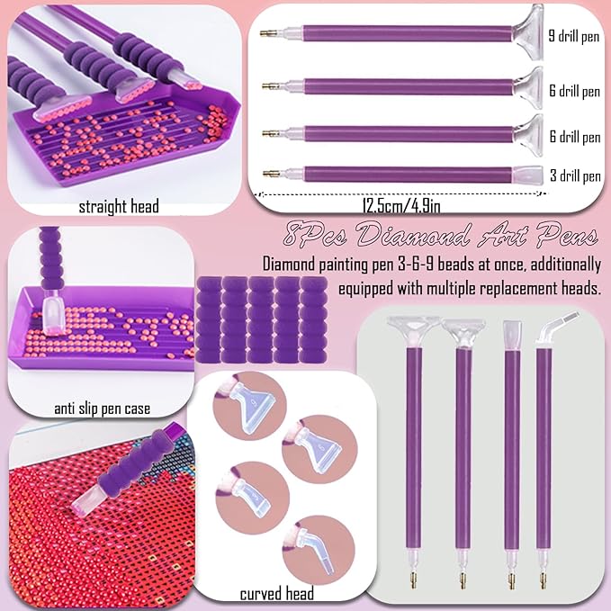 NLXCXUCY 158pcs Diamond Art Accessories Kit All-Inclusive Diamond Painting Tool Set with A4 Diamond Painting Light Pad,Diamond Art Sealer Glue,Diamond Correction,Pens Storage Box for DIY Craft