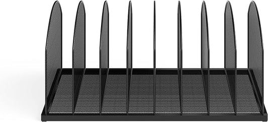Safco Products Onyx Desktop File Organizer 8 Upright Sections Home, Office or Classroom Desktop Organization,Black,3212BLKD