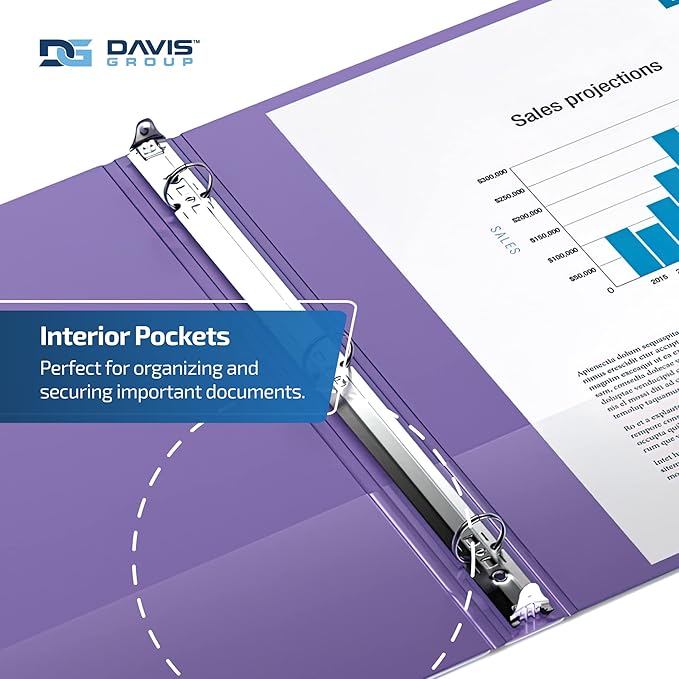 Premium Economy 6-Pack 3-Ring Binders for School or Office, Round-Ring Binders, 1 Inch, Purple