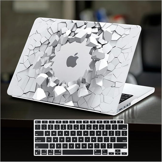DTangLsm Compatible for 2025 MacBook Air 13 inch Case 2024 2023 2022 M4 M3 M2 A3240 A3113 A2681 with Touch ID, Clear Slim Plastic Hard Shell Case&Keyboard Skin for MacBook Air 13.6 M2 Cover,3D Gravels