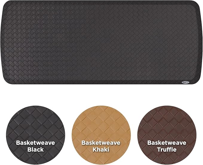 GelPro Elite Premier Gel & Foam Anti-Fatigue Kitchen Floor Comfort Mat, 20" x 48", Basketweave Black