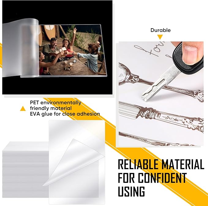 Sherr 200 Pcs 10 Mil Thermal Laminating Sheets 11 x 17 Inch Laminating Pouches 11-1/2 x 17-1/2 Inch Clear Lamination Sheets A3 Size Menu Size Hot Glossy Laminator Sleeves for Sealing