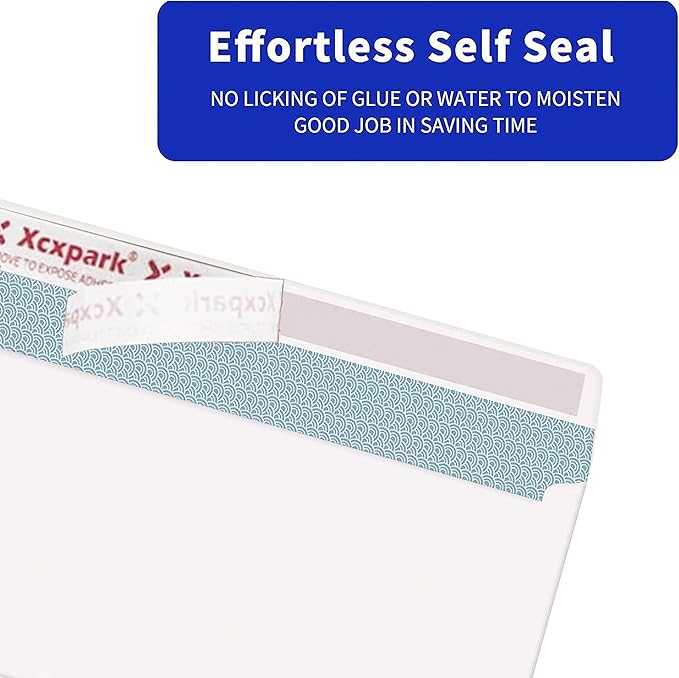 120 PCS #10 White Self Seal Kraft 4-1/8 x 9-1/2 inches Security Envelopes, Windowless Invisible Envelopes Super Strong Quick Seal Envelopes Security Tint Pattern Secure