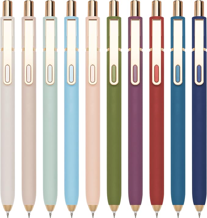 0.5mm Gel Pens Black Ink Gel Retractable Cute Pen for Smooth Writing School Office Supplies (Mixed 10-count)