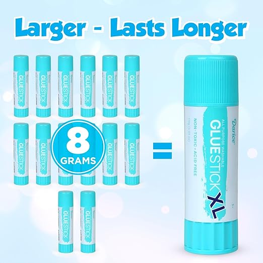 Darice Giant Glue Sticks, Large 115-gram Jumbo XL Glue Stick - Washable, Non-Toxic - Classroom School Supplies - 1 Pack 4.05oz