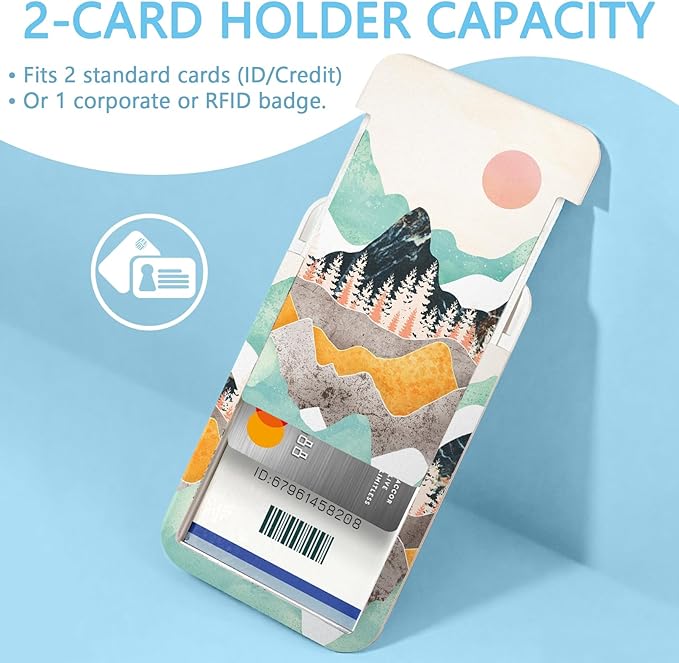 Gctriki ID Badge Holder with Lanyard, Sunrise Mountain Lanyard for Keys, Mountain Sunset Retractable Badge Reel Clip, Teacher Lanyards for ID Badges Holder, Nurse Teacher Workers Women Office Gifts