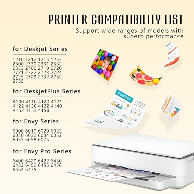 Printer Ink 67XL 67 Black 67XLBlack 2755e Ink Cartridges Replacement for HP Ink 67 67XL HP67 Black Ink Cartridge for HP Printers Fit for Deskjet 2700 2752 2755e 2755 4152 4155 Envy 6000 6055 6058 6075