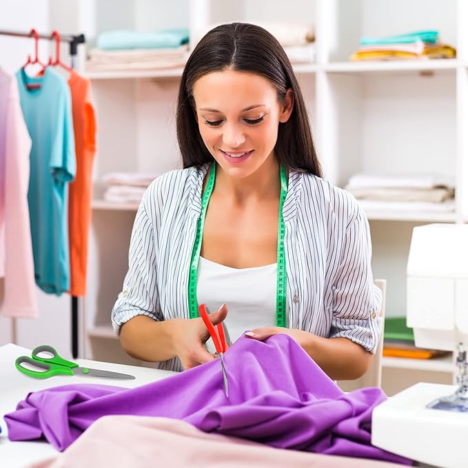 Scissors Bulk black 6-Pack, All Purpose Stainless Steel Sharp Scissors for Office Home General Use Craft Supplies, High/Middle School Classroom Class Older Kids Set, Right/Left