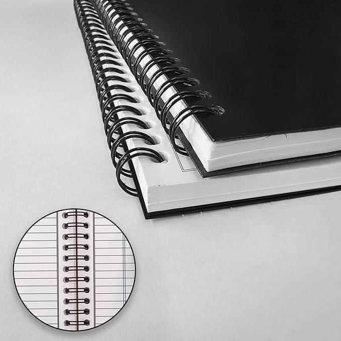 48 Pack Spiral Notebook, 5.8 x 8.3, 120 Pages (60 Sheets),100 GSM Paper Ruled Notebooks, Water Resistant Black Cover, Bulk A5 Journal for Women & Men, Daily Wrting Small Book, School, Office