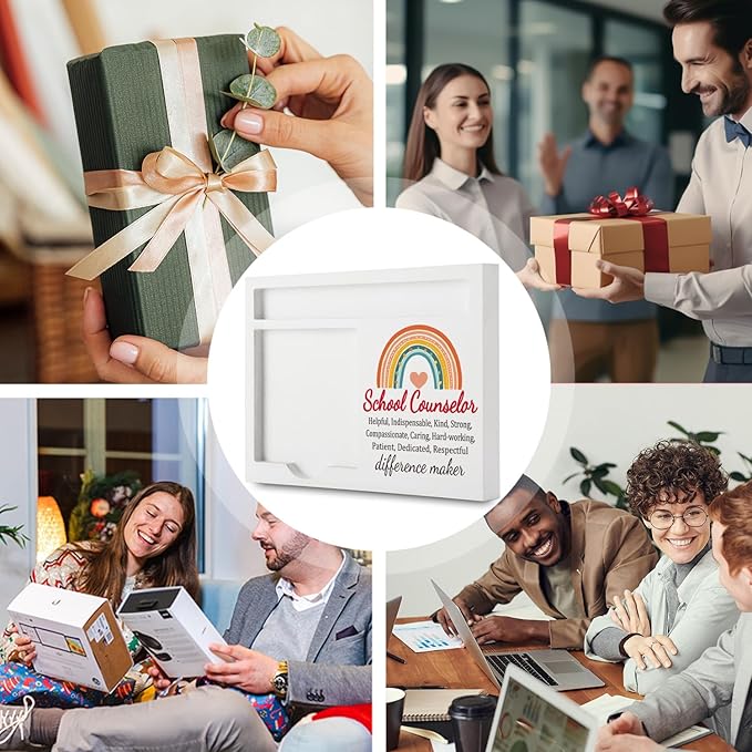 School Counselor Office Supplies Sticky Note Holder Decor, School Counselor Thank You Appreciation Gifts for Women Men Self-Stick Note Pad Holders YBB10