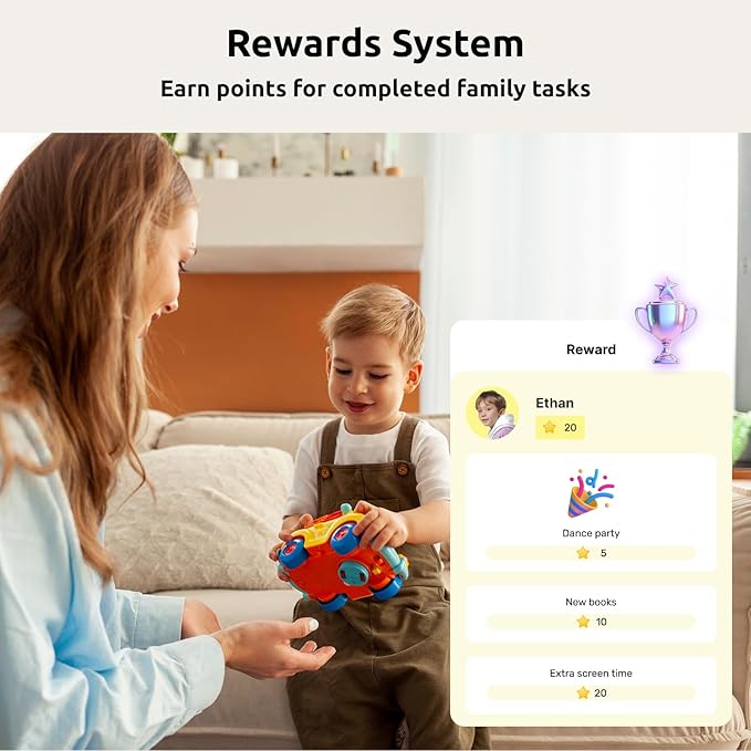 21.5'' Digital Calendar & Chore Chart - Smart Interactive Display for Family Schedules, 1920 * 1080P Full HD Touchscreen Electronic WiFi Planner, Wall and Desk Mountable