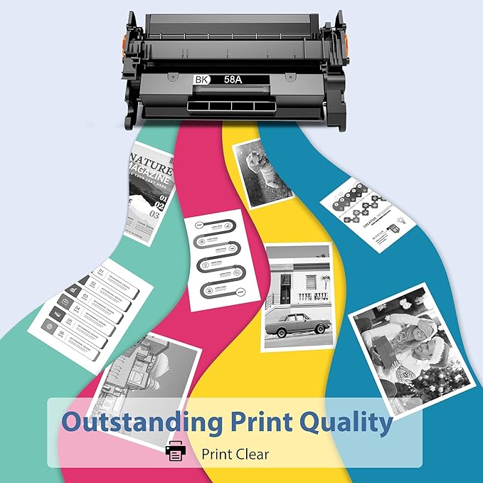 58A CF258A Toner Cartridge 2 Black Compatible for HP-58A CF258A 58X CF258X Toner Cartridge Work with Laser Jet Pro M404n M404dn M404dw M304 MFP M428dw M428fdn M428fdw M406 Enter Prise M406dn MFP M430f