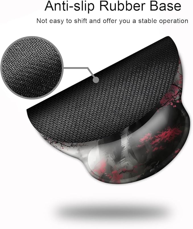 Ergonomic Mouse Pad with Wrist Support,Mouse Pad with Wrist Rest,Relieve Wrist Pain Mousepad Non-Slip Rubber Base,Mouse Pads for Desk,Computers,Laptop,Office,Home,Accessories Japanese Castle