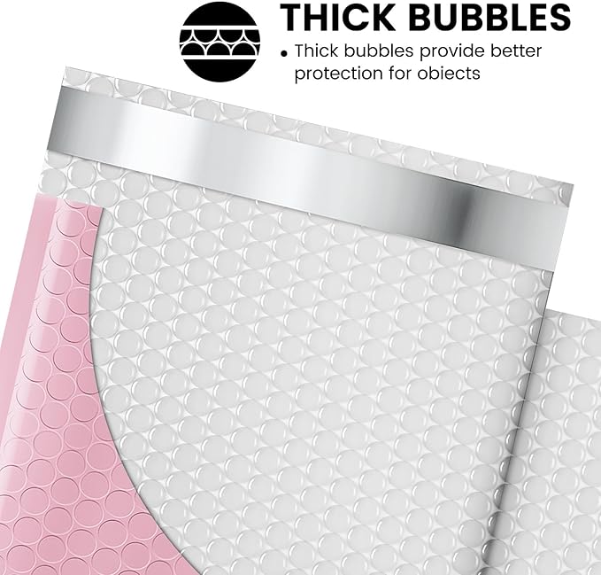 Fuxury Bubble Mailers 6x10 Inch 500 Pack Padded Envelopes Usable Size 6x9" Thick Mailing Envelopes Bubble Opaque Padded Mailers Shipping Bags for Mailing Jewelry Makeup Small Business #0 Light Pink