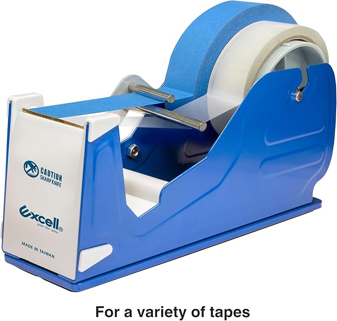 Excell Deluxe Twin Wide Metal Multi-Roll Desktop Tape Dispenser with Tiered Metal Separator Bars, EX-2272, 2 inch Wide, 3 inch Core