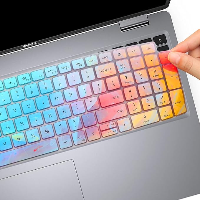 Cute Keyboard Cover for Dell Latitude 3550 5550 5540 5520 5521 3540 5531 5530 15.6" Laptop, Dell Precision 3591 3590 3581 3580 3571 3570 3560 3561 15.6" US Laptop Keyboard Skin -Stylish Colorful