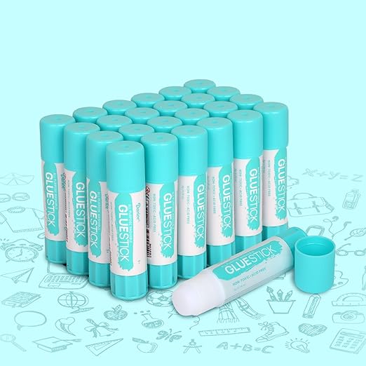Darice School Glue Sticks, Washable 8 Gram 24 Count All Purpose Glue Stick, Strong Hold, Easy Stick, Quick Drying, Non-Toxic, Back to School Supplies, Scrapbooking for Home