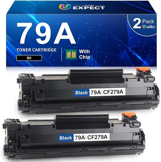 LEMERO UEXPECT 79A Black Toner Cartridge Compatible Replacement for HP 79A CF279A Toner for Laserjet Pro M12w M12a MFP M26nw M26a Printer (Black, 2-Pack)