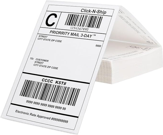 L LIKED 200 4x6 Thermal Labels Fanfold, Direct Thermal Shipping Labels - Perforated and Strong Adhesive