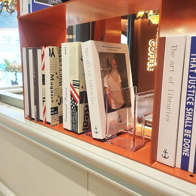 YAGELI Clear Acrylic Purse/Handbag Organizer - 3 Sections Divider for Closet Storage - Sturdy Organizer Rack for Purses, Handbags, and Clutches(2Pack-3Sections)