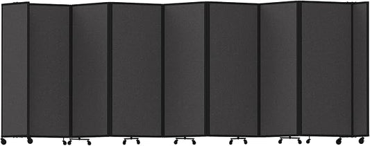 Versare Room Divider 360 Portable Wall Partition | Folding Panels | Large Freestanding Divider | Locking Wheels | Temporary Room Separator