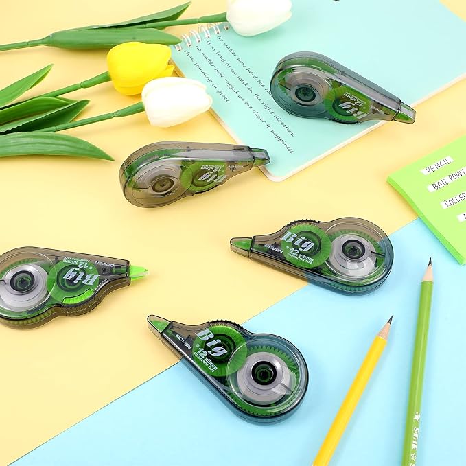 Yexiya 48 Pieces Correction Tapes Original Correction Wide Eraser Applicator Easy to Use Applicator Translucent Tapes Shows for Office Note Journal Scrapbooking, 0.2 Inch x 39.4 Feet