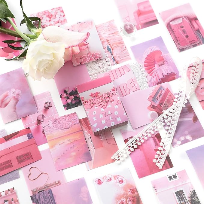 6 Sets 300 Pcs Washi Stickers Set Cute Aesthetic Sticker Book for Journaling, DIY Decorative Paper Sticker Decals for Bullet Journal Art Scrapbooking Diary Card Craft Gift Album Notebook Stationery