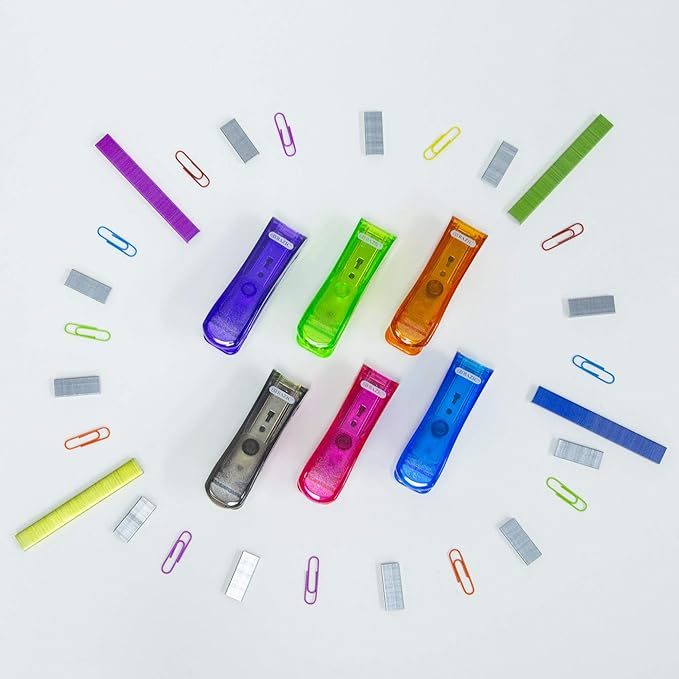 BAZIC Products Staples Standard 26/6 Metallic Color 3000/Pack Refill for Stapler, Ideal Office Staples for Home, School & Business, Assorted Colors, 4-Packs