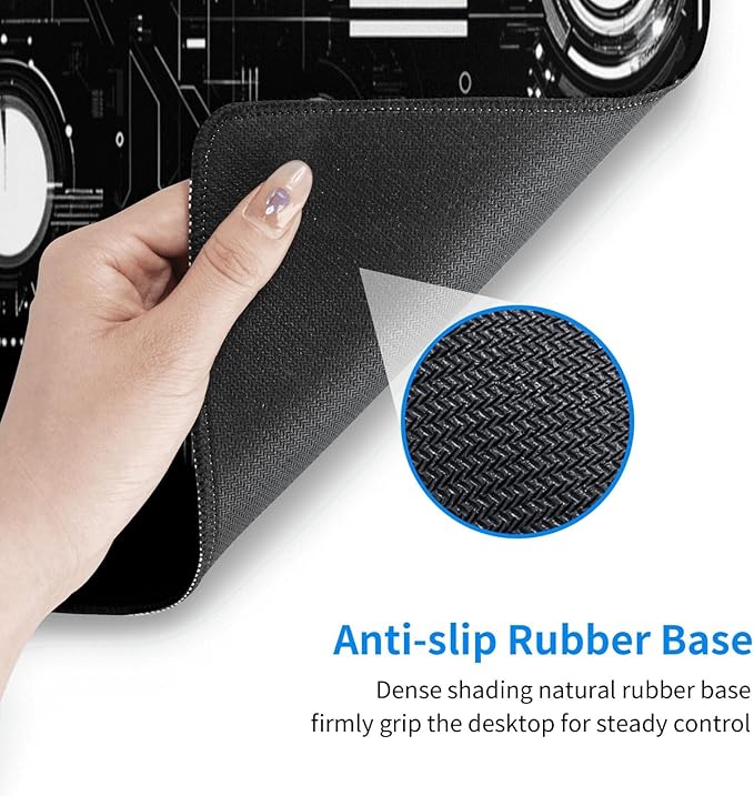 Mechanical Mouse Pad 31.5 X 11.8 Inch Big Desk Rubber Base Stitched Edges Keyboard Pad Spaceship XXL Mouse Mat for Home Game and Office