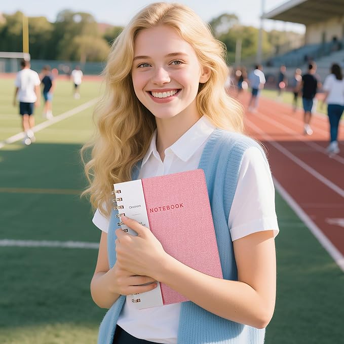 Lined Spiral Notebook College Ruled A5 Journal Book for Note Taking, 160 Pages Writing Journal for Office and Home School Supplies 5.75 x 8.125 inch (6pack-3Black/3NavyBlue)