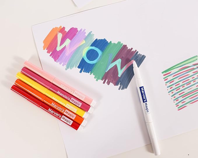 Marvin's Magic - Original x 20 Amazing Magic Marker Pens - Color Changing Magic Pen Art - Create 3D Lettering or Write Secret Messages - Includes 20 Magic Pens
