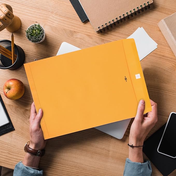 40 Pcs Extra Large Mailing Clasp Envelopes 14 x 18 Inch Jumbo Kraft Catalog Manila Envelope with Clasp Closure for Oversized Big Document Office Home Business School Storing Mailing (Brown)