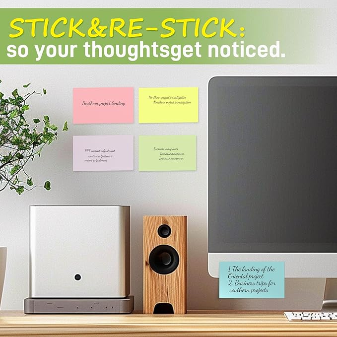 1920 Sheets 3x5 Inches Large Sticky Notes,Self-Stick Post Stickies Colorful Super Sticking Power Memo Pads for Teacher Supply,School and Office