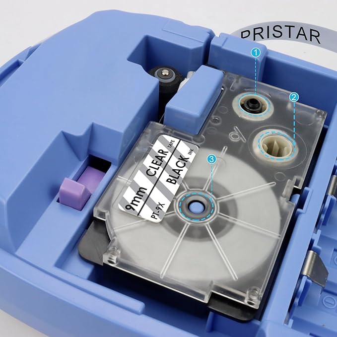 Pristar Compatible Label Tape Replacement for Casio XR-9X XR-9X2S XR9X XR9X2S Black on Clear Label Tape for KL-120 KL-60 KL-100 KL-750 KL-780 KL-820 KL-7200 Label Maker, 9mm(3/8") x 8m(26'), 3-Pack