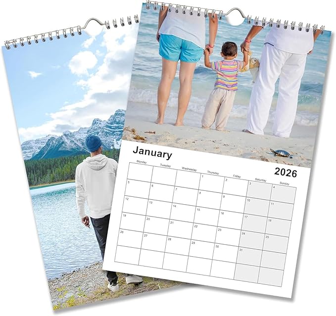 Custom Calendar 2026 for Home & Office - Print Your 13 Memories,Make Your Own Personalized Calendar Customized Christmas Gift &use your photo (Wall Calendar 8.27"×11.69", 3 Packs)