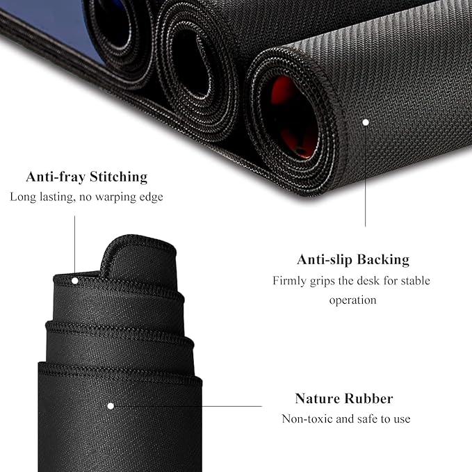 Desk Mat, 32" x 12" XXL Extended Large Gaming Mouse Pad, Desktop Decor Desk Pad, Cute Men Women Office Supplies and Accessories, XL Mouse Mat for Laptop & Keyboard, Red Pink Marble