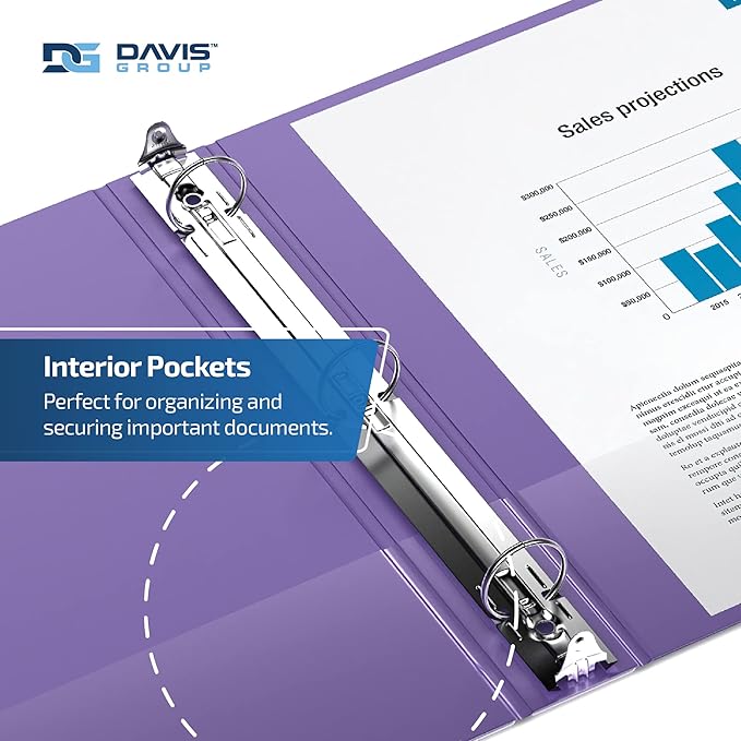Premium Economy 6-Pack 3-Ring Binders for School or Office, Round-Ring Binders, 2 Inch, Purple