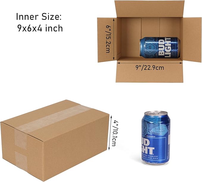 CRUGLA 40 Packs 9x6x4 Shipping Boxes for Small Business, Corrugated Cardboard Boxes Bulk for Shipping Packing Mailing