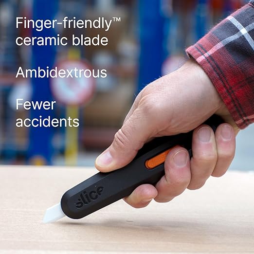 Slice 10550 5 Position Manual Locking Blade Safe Ceramic Blade Utility Knife (1 Pack), Orange