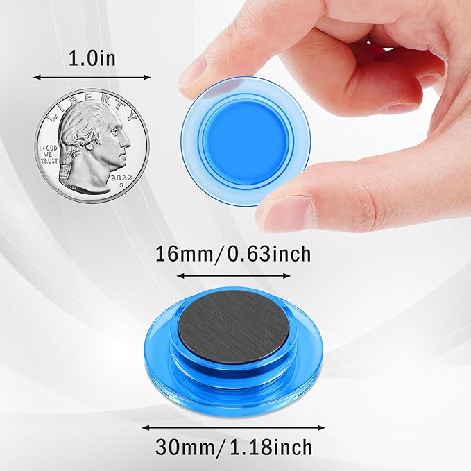 VNDUEEY 45 Pcs Round Whiteboard Magnets, Fridge Magnets, Dry Board Magnet Fridge Decorative, Small Magnet Teacher Supplies for School, Home, Office(Blue, 3cm/1.18in)