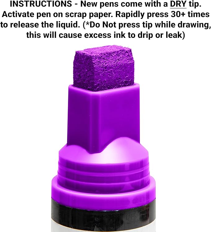 Glass Pen Window Marker: Liquid Chalk Pens for Glass, Whiteboard Markers with Washable Paint - Graduation, Car Windows, Mirror Pen, Storefront, Wedding, Parade, Party & Holiday (Purple, Jumbo Tip)