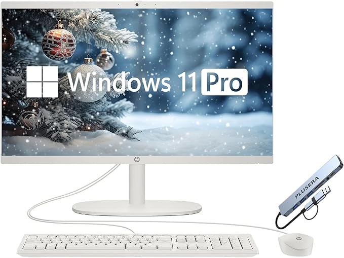 HP 21.5" FHD All-in-One Desktop Computer, 64GB RAM 2.2TB Storage (2TB SSD + 256GB Docking Station Set), Dual-Core Intel Celeron, Windows 11 Pro with Microsoft Office Lifetime Suite, Keyboard & Mouse